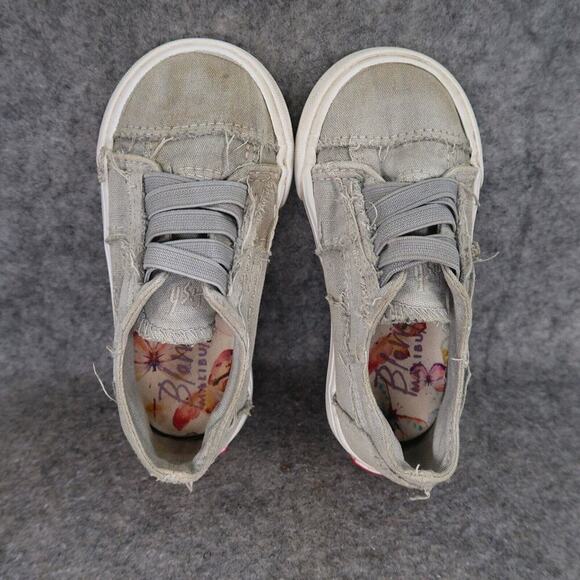 Blowfish Shoes Toddler 7 Sneakers Slip On Casual Canvas Distressed Gray Baby Kid - Picture 8 of 14